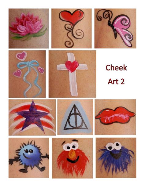 face paint simple designs|simple face paint chart.